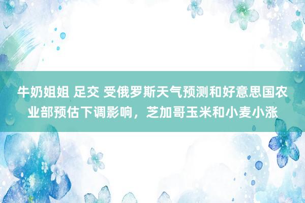 牛奶姐姐 足交 受俄罗斯天气预测和好意思国农业部预估下调影响，芝加哥玉米和小麦小涨