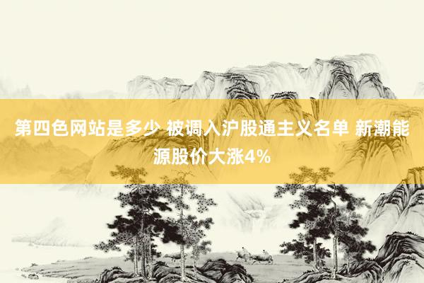 第四色网站是多少 被调入沪股通主义名单 新潮能源股价大涨4%