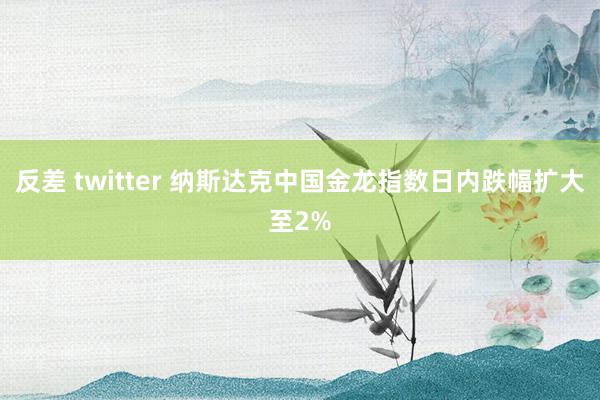反差 twitter 纳斯达克中国金龙指数日内跌幅扩大至2%