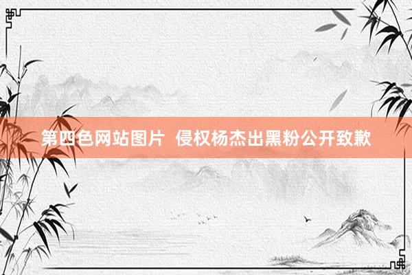 第四色网站图片  侵权杨杰出黑粉公开致歉